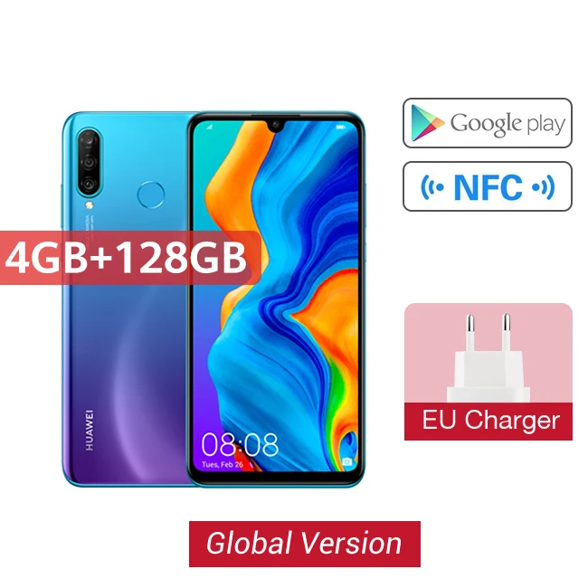 Глобальная версия huawei P30 Lite 4 Гб 128 ГБ 6,15 смартфон глобальная версия дюймов Kirin 710 Мобильный телефон Android 9,0 мобильный телефон - Color: Blue EU