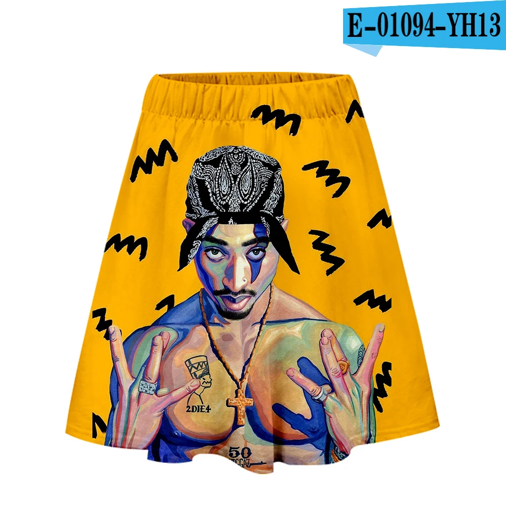 2PAC юбка Харадзюку повседневное хип-хоп юбки крутая девушка сексуальный Kpop женское платье 2PAC вентиляторы юбки - Цвет: I