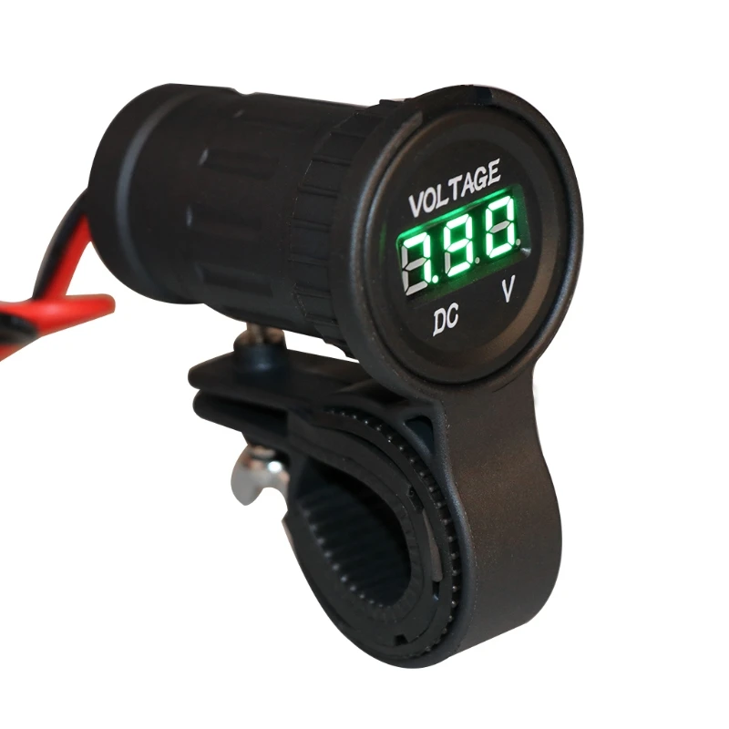 12-24 В DC светодиодный цифровой дисплей Универсальный Автомобильный водонепроницаемый Вольтметр для мотоцикла A6HE - Цвет: Зеленый