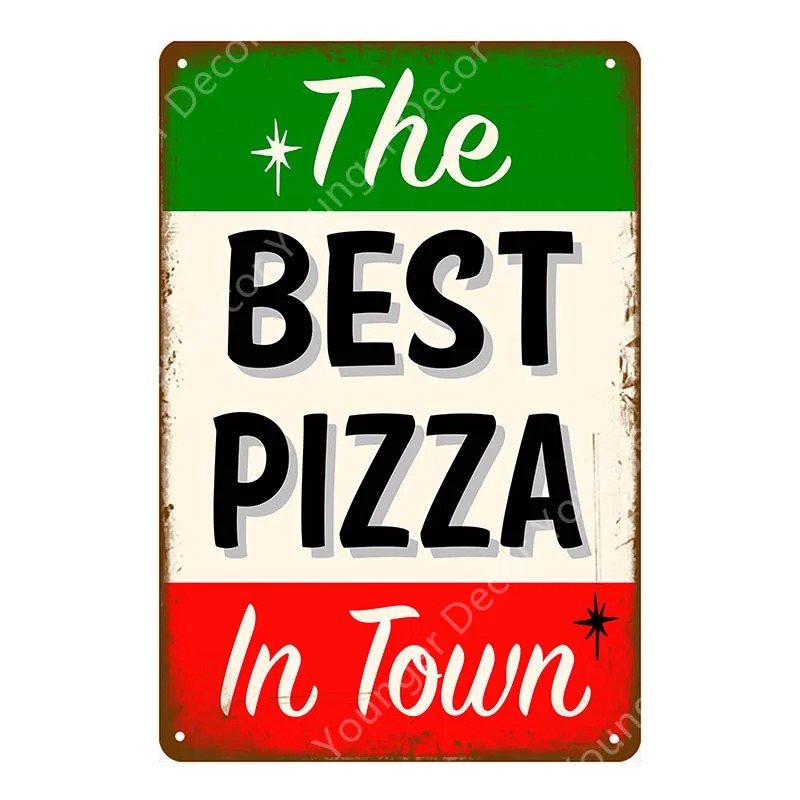 Итальянский Нью-йоркский стиль пицца плакат ретро свежий попкорн настенные украшения металлические знаки кухонное украшение для дома винтажные таблички YI-147 - Цвет: YD2043EI