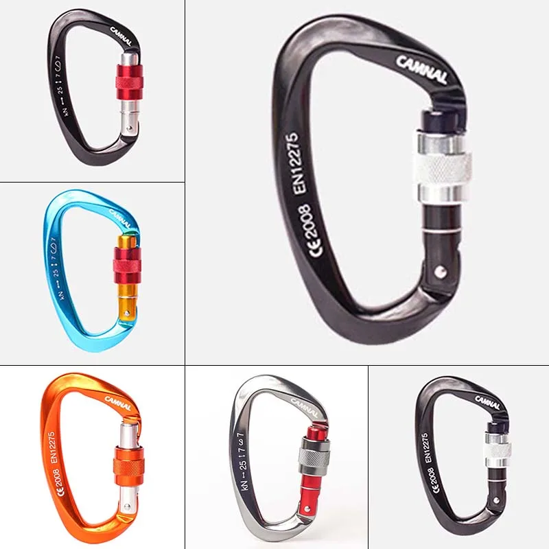 25KN Outdoor Rock Climbing Security Safety Buckle Carabiner Hook Lock 5Pcs