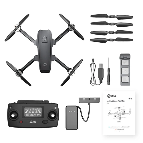 Черный Holy Stone HS720 Радиоуправляемый Дрон gps бесщеточный мотор 5G gps Дрон 2K Gimbal 400M Wifi FPV 26 Mins Профессиональный Квадрокоптер - Цвет: Черный