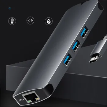 

USB C Hub HDMI PD For Macbook Laptop Type C Docking Station Phone USB Splitter Ethernet RJ45 Network Adapter Card Reader