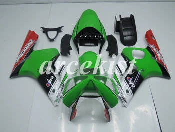 

New ABS Injection Mold Motorcycle Fairings Kit Fit For Kawasaki Ninja ZX-6R 636 2003 2004 03 04 body set Green White