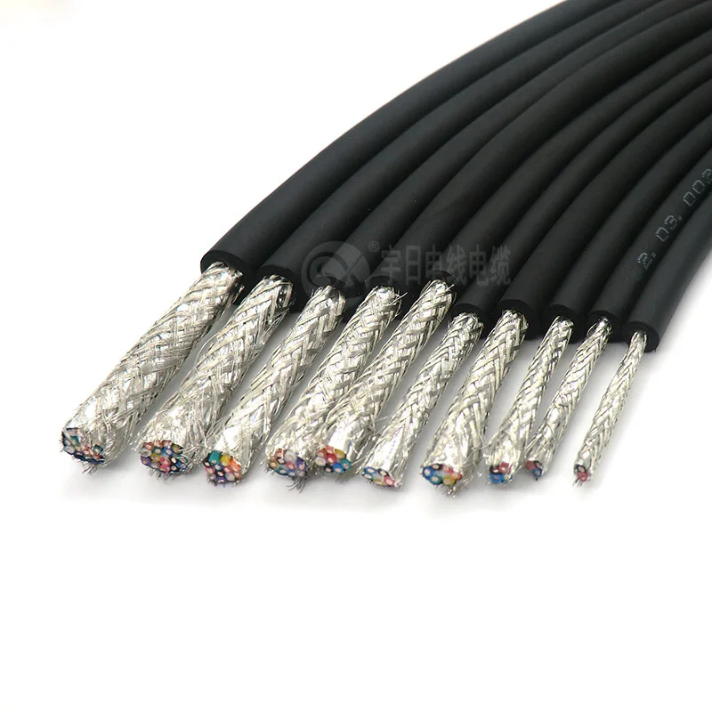 2 ядра гибкий Экранированный кабель 0,14, 0,2, 0.3mm м² Управление провода 26awg, 24awg, 22awg Луженая чистой бескислородной Медь 5 м