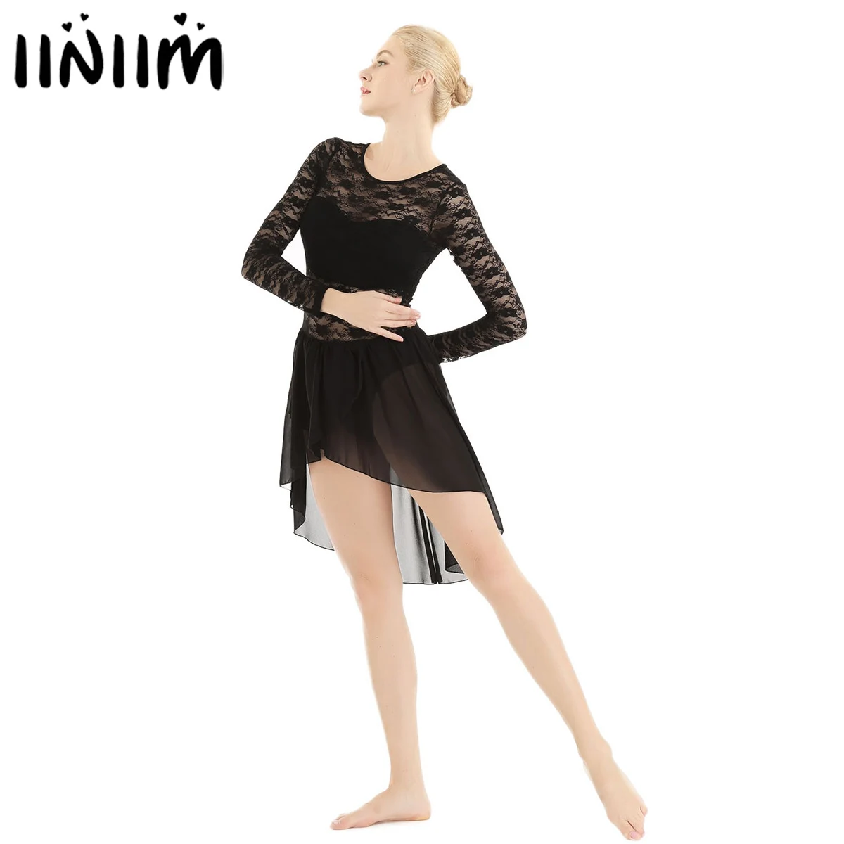 Iiniim, для взрослых, балетная танцевальная одежда, кружевная балерина, танцевальное платье для соревнований, лирические бальные костюмы, гимнастическое трико для женщин