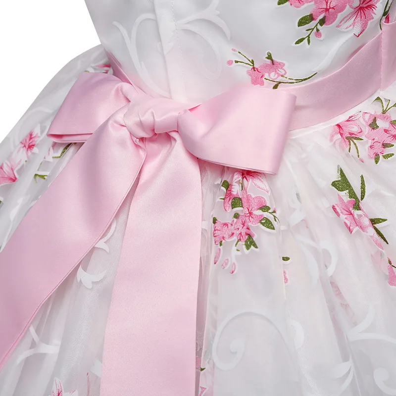 Фиолетовое платье; кружевное вечернее платье на свадьбу; платье-пачка принцессы; детская одежда с цветочным узором для девочек; детская праздничная одежда для девочек