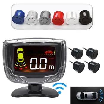 

Car Radar Detector Alarm Host Wireless Connection LCD Display Reverse Parktronic System With 4pcs Probes Parking Sensor