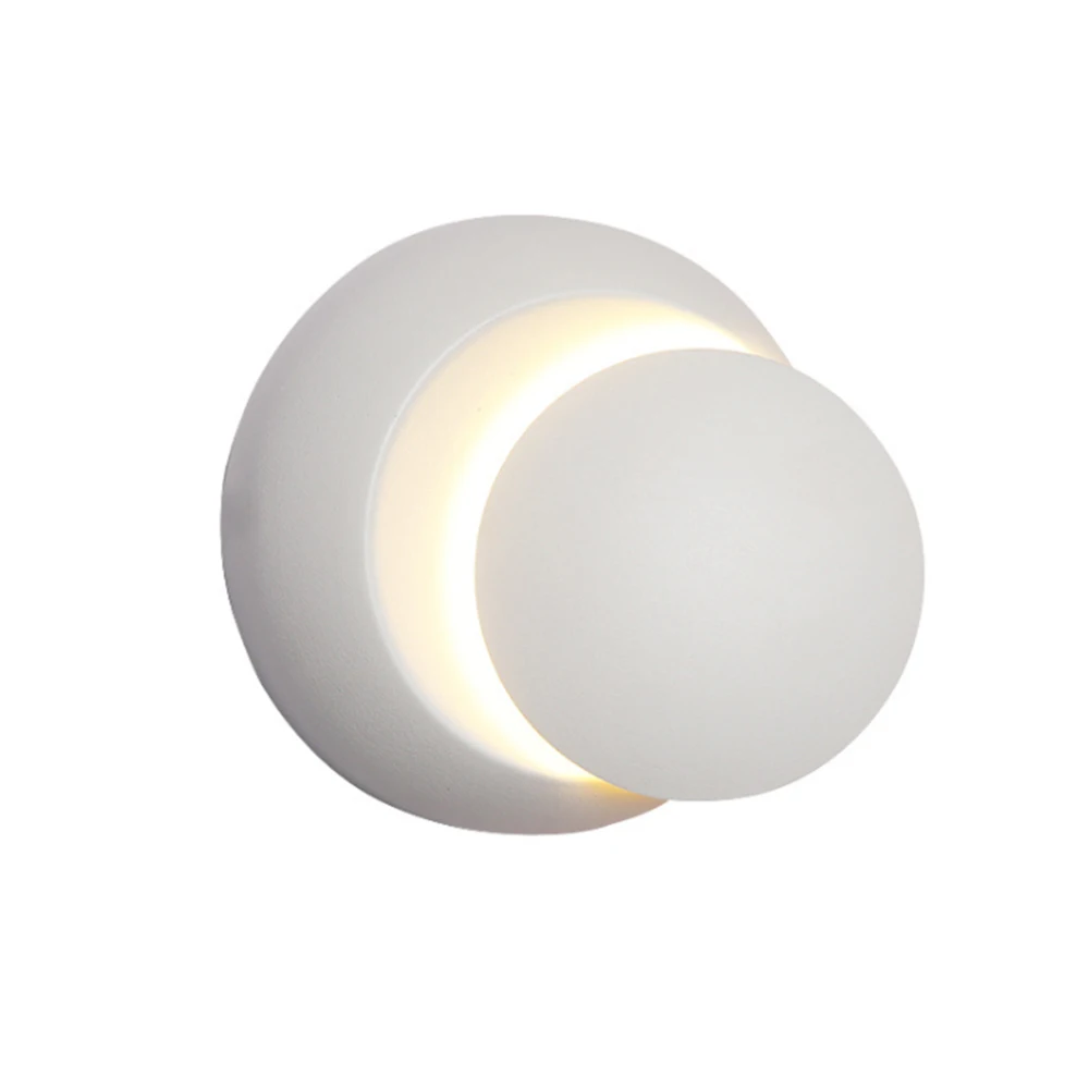 LED Wall Lamp 360 Degree Rotation Adjustable Bedside Lights White Black Creative Wall Lamp Modern Aisle Round Lamp Decora Lights 1