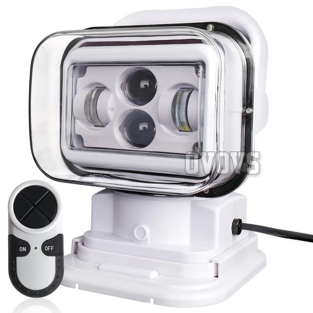 KIMISS Waterproof 60W LED Light White Remote Control Searchlight Work Lamp for Car Yacht SUV