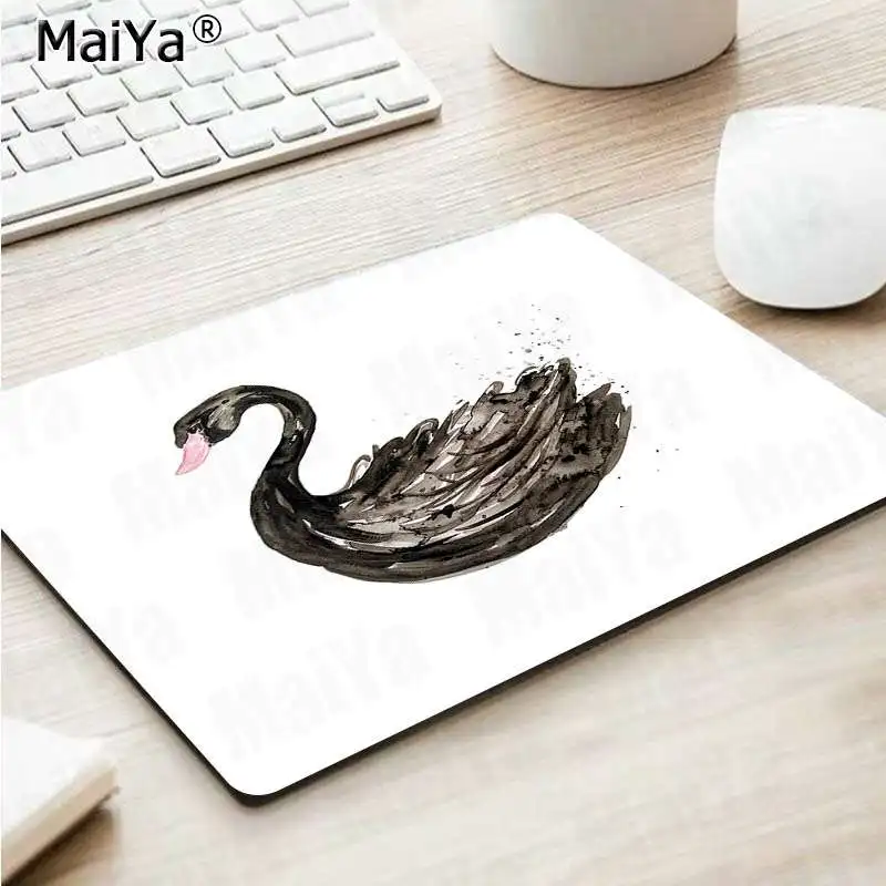 MaiYa ваш собственный Коврик Черный лебедь DIY дизайн игровой с узором коврик для мыши топ продаж игровой коврик для мыши - Цвет: No Lock Edge25x29cm