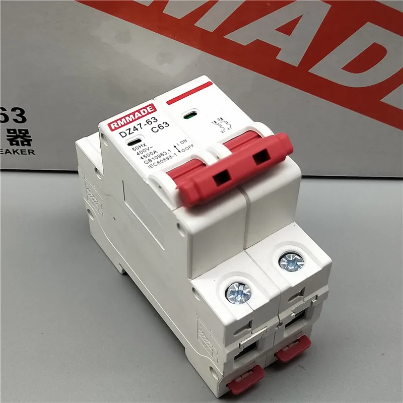 AC220V-400V DZ47-63 Американская классификация проводов 2р 6A 10A 16A Американская классификация проводов 2р 20A 25A 32A 40A 50A 125A Мини автомат защити цепи переключатель выреза миниатюрный Бытовой Воздушный переключатель