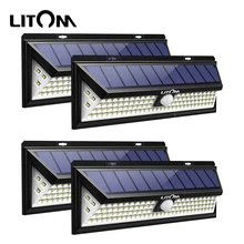 Litom CD126 120 Вт солнечный светильник s Открытый датчик движения Ночной безопасности настенный светильник 102 светодиодный светильник водонепроницаемый энергосберегающий садовый двор