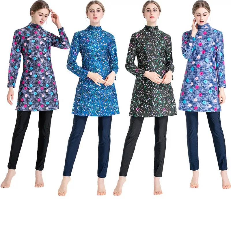 2022 Costume Da Bagno Donna Arabo Islamico "Ah Costume Da Bagno Costume Da Bagno Donna Hijab Manica Lunga Burkinis Costumi Da Bagno Musulmani