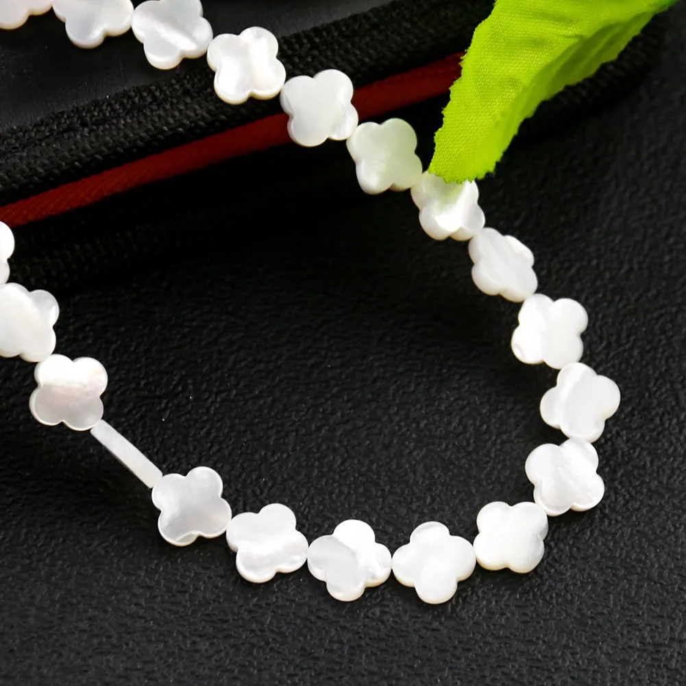 5 шт. натуральная белая раковина четырехлистный клевер бусина Швабра