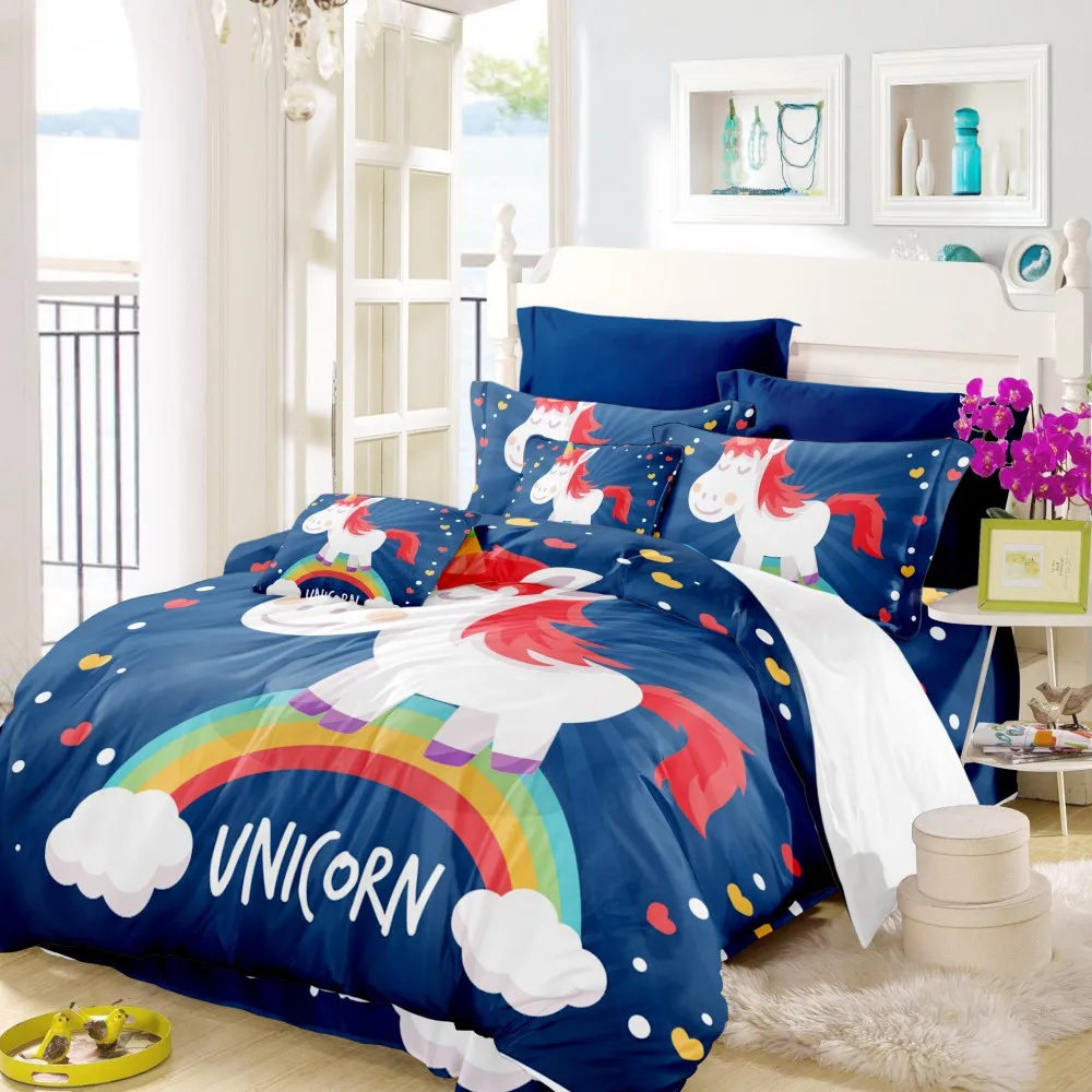 Dropshipping Unicorn Duvet Cover Set Colorful Spot Rainbow Print Cartoon Bedding Set with Pillowcase Full Queen Bed Linen Set Dropshipping Unicorn Duvet Cover Set Colorful Spot Rainbow Print Cartoon Bedding Set with Pillowcase Full Queen Bed Linen Set