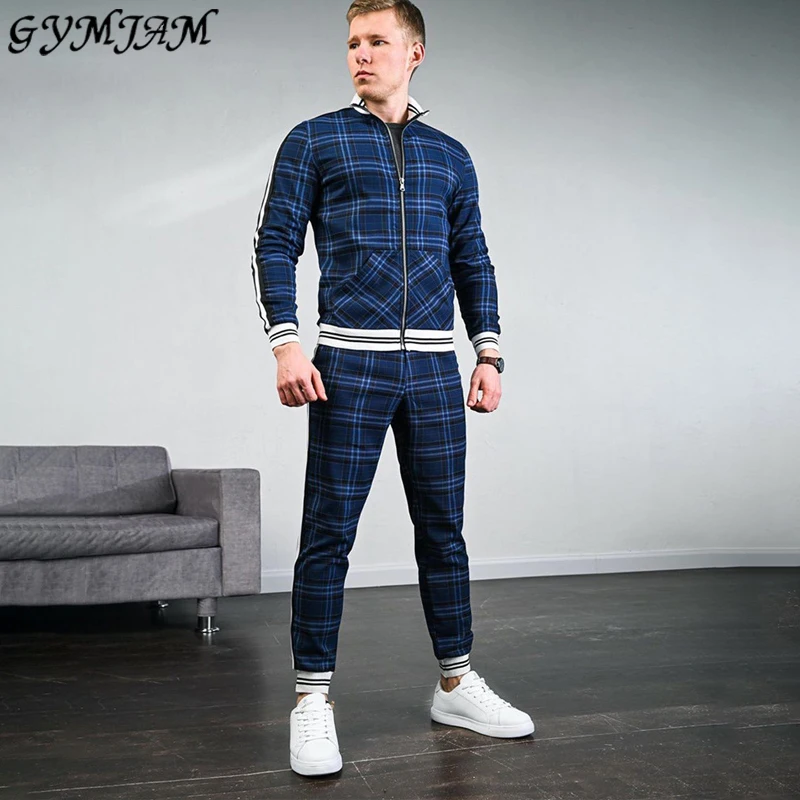 

Jogger autumn streetwear men's suit casual men work clothes fashion zipper jacket men's trousers men's clothing