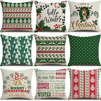 

Christmas Green Stripe Pattern 45*45cm Cotton Linen Throw Pillow Cushion Cover Home Sofa Decorative Pillowcase Funda Cojin 40661