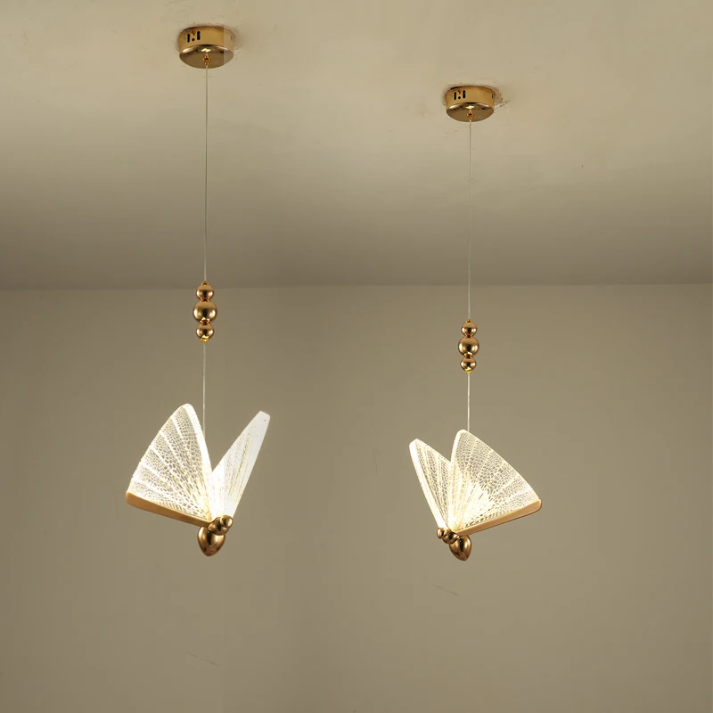 

Modern Pendant lights butterfly Luxury stair Chandelier for bedroom lamps hanging bedside indoor lighting dining room furniture