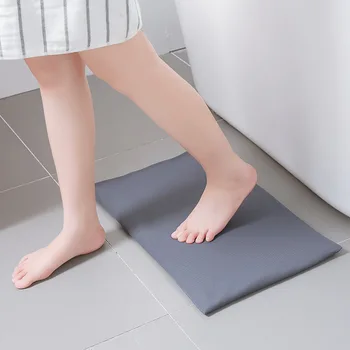 

Bath Mat Non-Slip Grey Bathroom Carpet Soft Diatomite Memory Rugs Absorbent Ultrasoft Foot Pads Quick-Drying Home 52*32*2cm