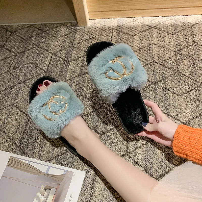 

X New Style Fashion Household Plush Slipper Women's Autumn & Winter Plush Slipper Anti-slip Soft-Sole Cg Standard WOMEN'S Slippe
