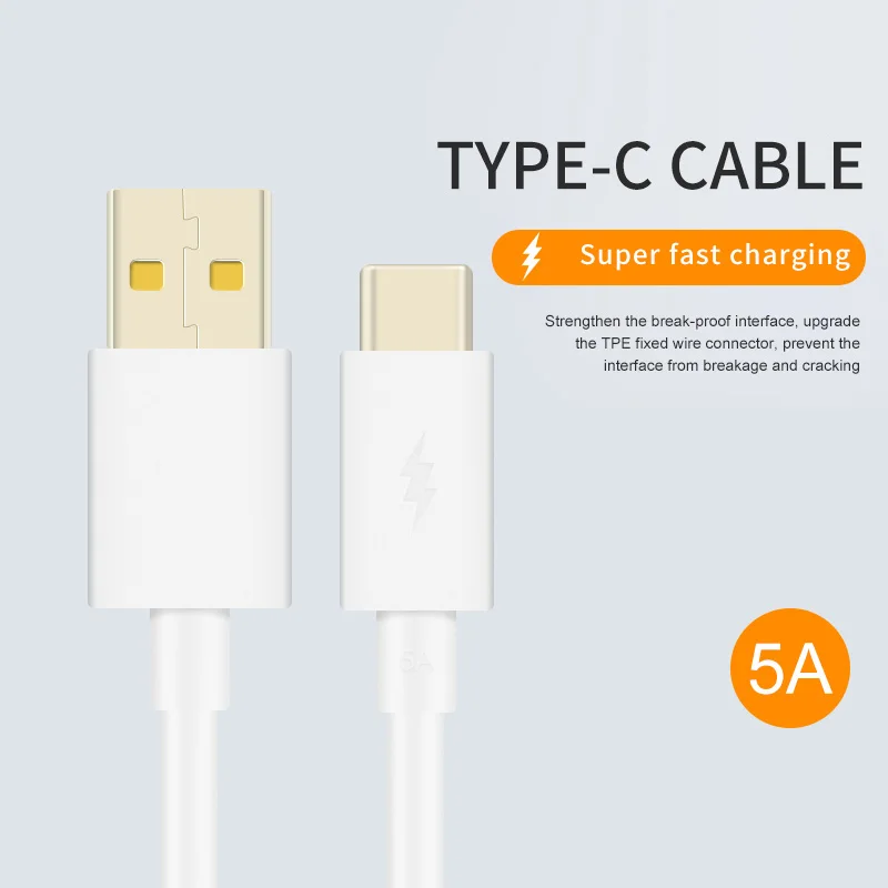

USB Type C for Samsung S9 S8 Xiaomi Mi9 Redmi Note 7 Fast Charge Type C Cable