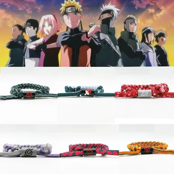 

Anime NARUTO Ninja Kakashi Akatsuki Uchiha Itachi Sharingan Cosplay Manual Bracelet Konoha Symbol Bangle Wristband Accessories