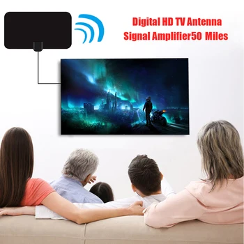 

4K Digital HD TV Antenna 50 Miles Mini Indoor Amplified HDTV Aerial Flat Design for Household TV Easy Enjoying Ornaments