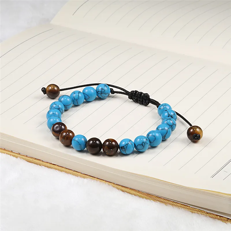 Balance Ho мужские s Pulseiras регулируемые лавы очаровательные каменные бусины браслеты ювелирные изделия Йога браслет "тигровый глаз" браслеты Любовь для мужчин и женщин