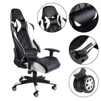 

(From Spain) Office Gaming Chair 360 Degree Rotation Chair with Swivel Function Back Support and Adjustable Headrest