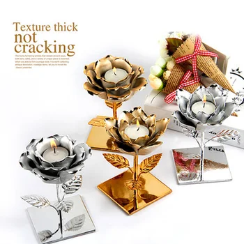 

Ceramics Candle Holders Plating Flower Candlesticks for Candles Home Decor Flavor Cup Holder Party Wedding Christmas Decorations