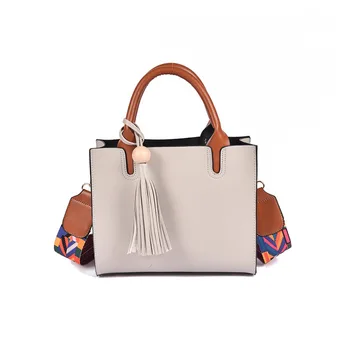 

Women's Bag New Wooden Beads Ribbon Handbag Solid Color Fashion Small Bag Simple Casual Shoulder Bag