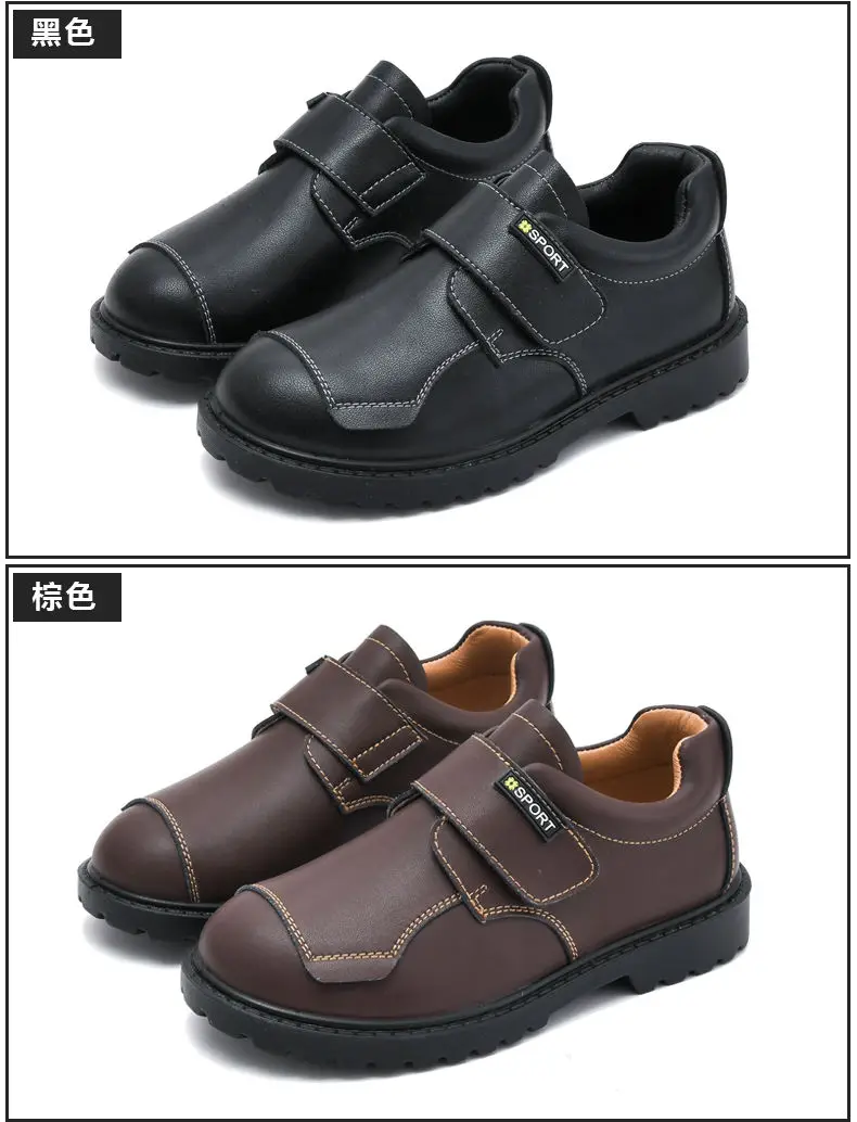 Autumn New Boys Genuine Leather Shoes Black Kids School Shoes British Style Children's Performance Shoes Student Party Shoes girls leather shoes