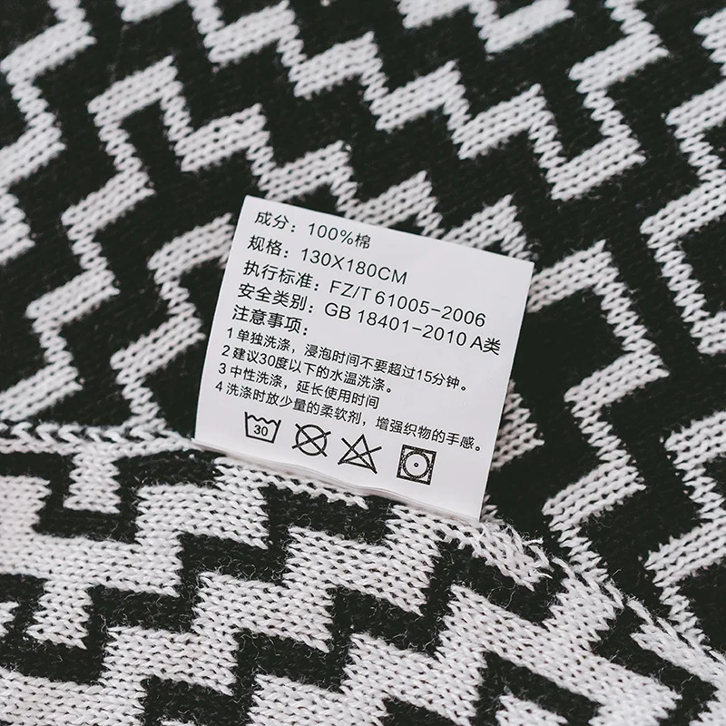 Ruijing Textile Cotton Knitted Fabric Tassels Blanket Home Collocation Gift Photographic Prop Keeps in a Northern European-Style
