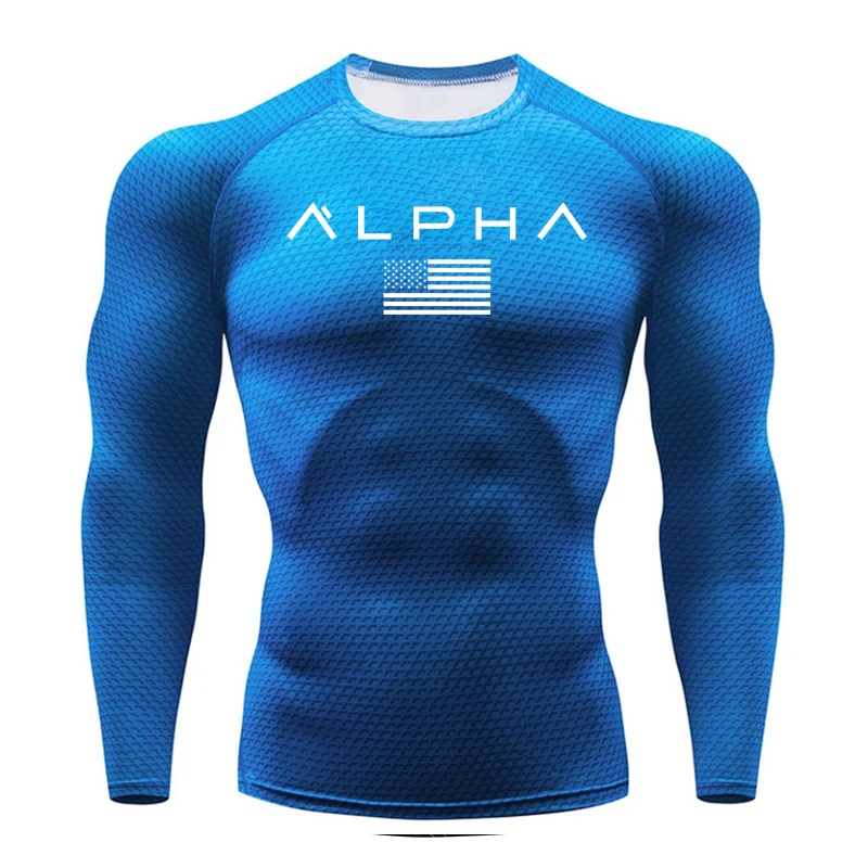 3D полосатые Компрессионные Мужские спортивные рубашки, быстросохнущая футболка для бега, спортивный костюм для бега, тренировочная одежда для ММА, тренажерного зала, фитнеса, свитшоты - Цвет: Photo color
