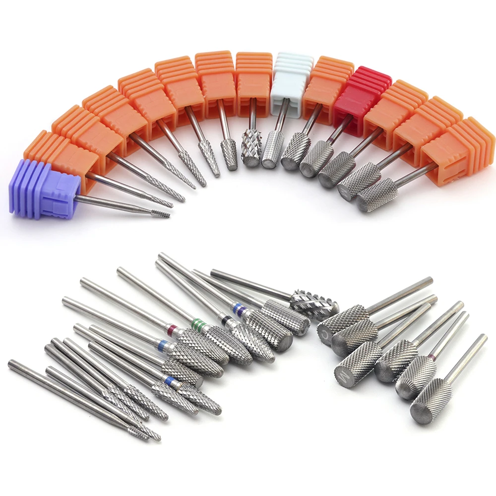 21type Tungsten Carbide Manicure Cutter Nail Drill Bits for Electric Machine Rotary Milling Cutters Nail Files Remover CH01-21