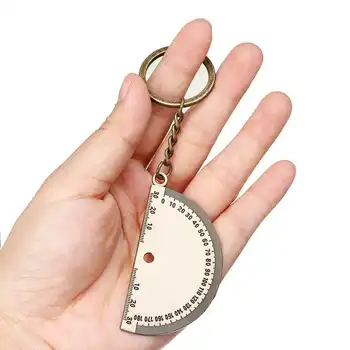 

Simulation 180° Protractor Ruler Model Key Chain Keyring Gift Car Ornament Accessories