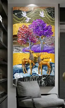 

[Self-Adhesive] 3D Deer And Tree WG207 Wall Paper mural Wall Print Decal Wall Murals Belly
