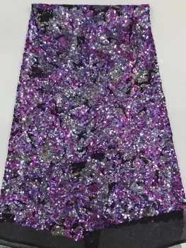 

embroiderd lace fabric yaking-9.9502 with sequins beautiful Nigerian sequins lace fabric for party dress