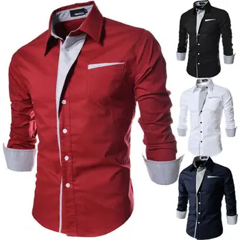 

2020 Casual Business Men's Dress Shirt Long Sleeve Cotton Fashion