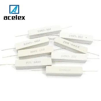

2pcs 20W 5% Cement Resistor Power Resistance 0.1 ~ 10K 0.1R 0.5R 10R 50R 0.22 0.33 0.5 1 2 5 8 10 20 22 30 50 100 1K 1.5K 2K ohm
