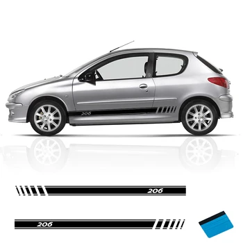 

2 PCS Car Vinyl Side Stripes Stickers Auto Graphics Decals For Peugeot 206