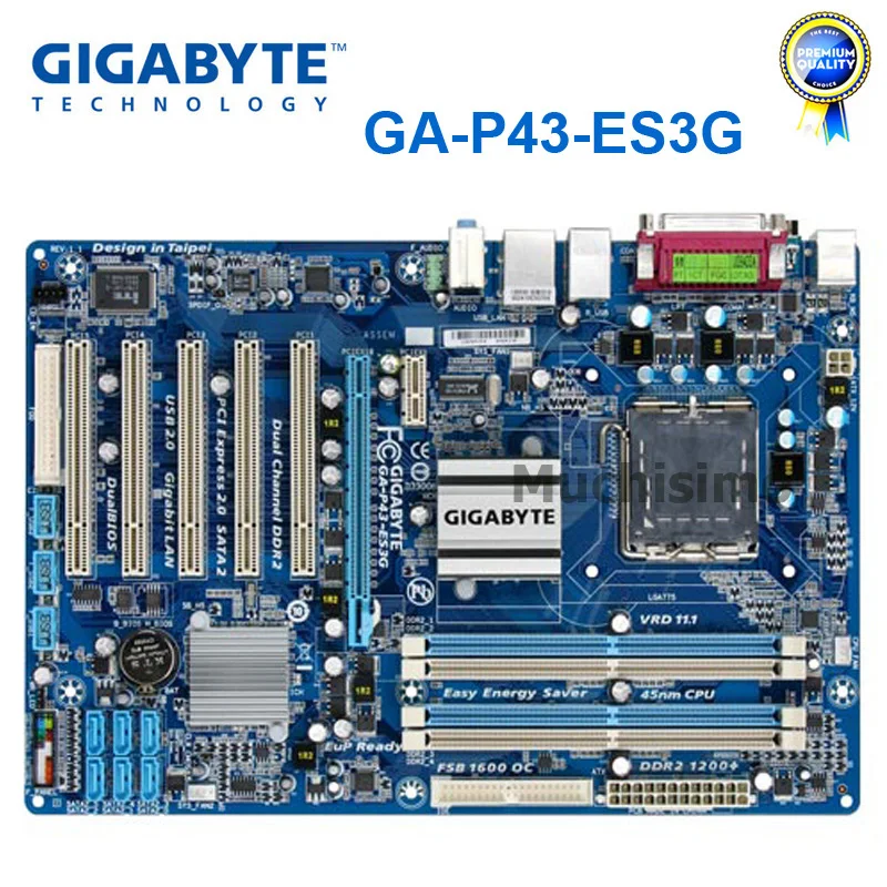 Разъем LGA 775 Intel DDR3 Gigabyte GA-P43T-ES3G оригинальная материнская плата 16G P43 P43T-ES3G настольная материнская плата Б/у P43 T ES3G