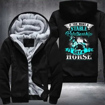 

Relationship Horse Mens Fleece Winter Hoodies Casual Hot Sale Sweatshirts Hooded Zipper Jackets Sportswear Thicken Warm Outwear