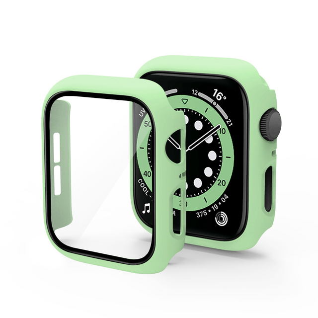 for Apple watch Case 45mm 41mm 44mm 40mm 38mm 42mm PC creen protector bumper Tempered Glass for iwatch series 7 6 SE 5 4 3