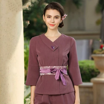 

Autumn and winter new women's Thai SPA health salon hairdressers working suit