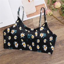 Бесшовный топ на бретелях, женское мягкое нижнее белье, цветочный принт, пуш-ап, бюстгальтер, жилет, бюстгальтер, бесшовное нижнее белье, женские бюстгальтеры, регулируемый ремень