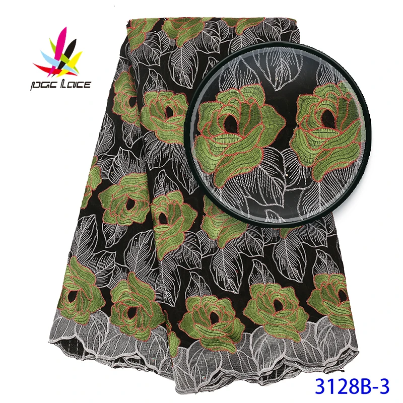 

Swiss Voile Lace Fabric 2020 Black Color Flower Dry Embroidery African High Quality Best Selling Latest Design For Grown