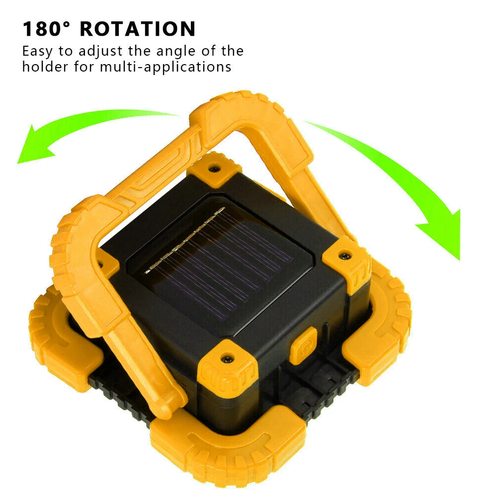 Светодиодный рабочий светильник на солнечной батарее, портативный USB Перезаряжаемый Солнечный флэш-светильник, 10 Вт Водонепроницаемый Светодиодный прожектор, светильник для кемпинга, точечный светильник