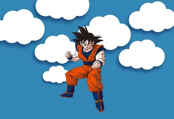 

7x5FT Dragonball Dragon Ball Goku Blue Sky White Clouds Son Goku Custom Photo Studio Backdrops Backgrounds Vinyl 220cm x 150cm